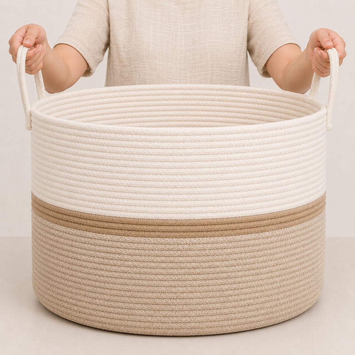 Rainbow Toy Basket & Blanket Storage Bin, Nursery 20x13"