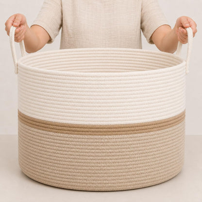 Rainbow Toy Basket & Blanket Storage Bin, Nursery 20x13"