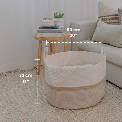 Rainbow Toy Basket & Blanket Storage Bin, Nursery 20x13"