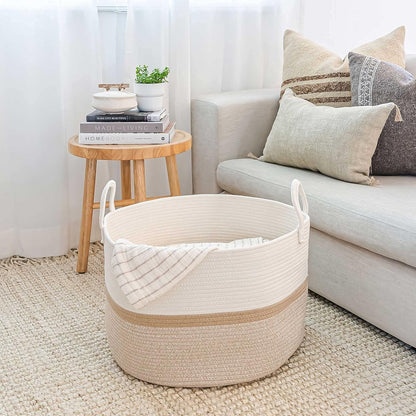 Rainbow Toy Basket & Blanket Storage Bin, Nursery 20x13"