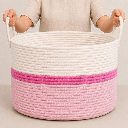 Rainbow Toy Basket & Blanket Storage Bin, Nursery 20x13"