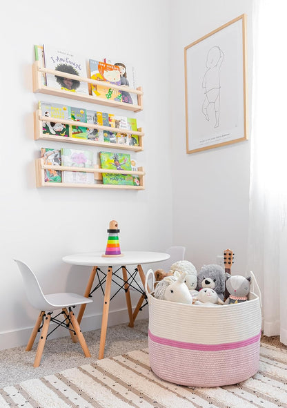 Rainbow Toy Basket & Blanket Storage Bin, Nursery 20x13"