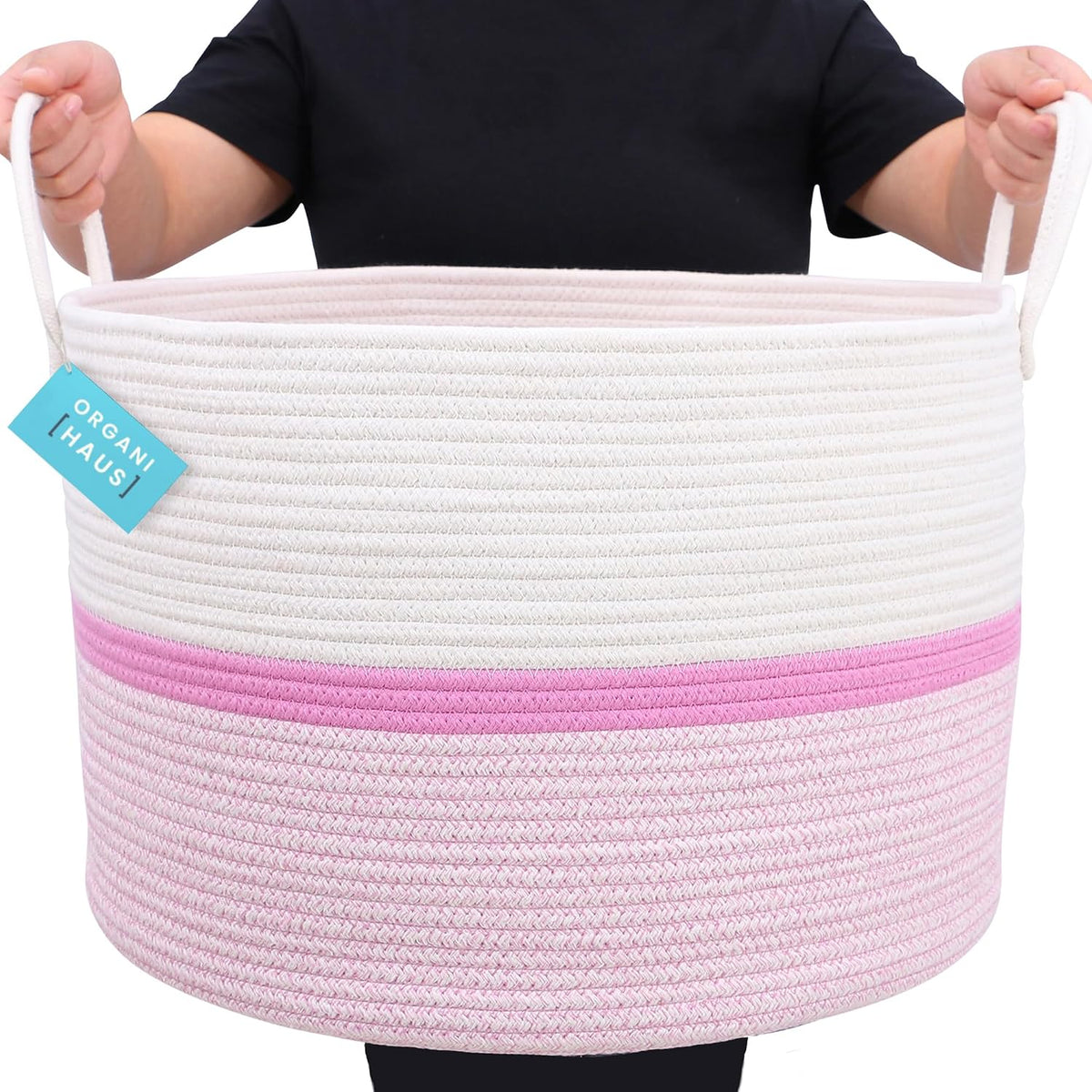 Rainbow Toy Basket & Blanket Storage Bin, Nursery 20x13"