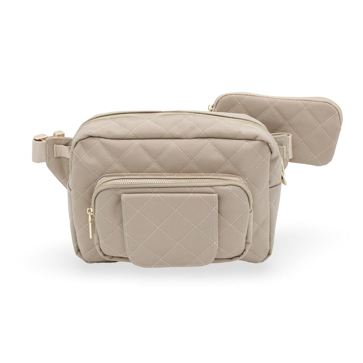 ® Small Diaper Bag - Mini Diaper Bag with Portable Changing Pad, Fanny Pack Crossbody Bags for Baby & Toddler, Beige Travel-Friendly Baby Tote with Adjustable Strap & Zippered Pockets