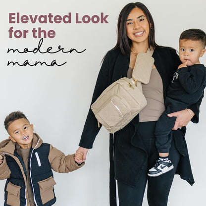 ® Small Diaper Bag - Mini Diaper Bag with Portable Changing Pad, Fanny Pack Crossbody Bags for Baby & Toddler, Beige Travel-Friendly Baby Tote with Adjustable Strap & Zippered Pockets