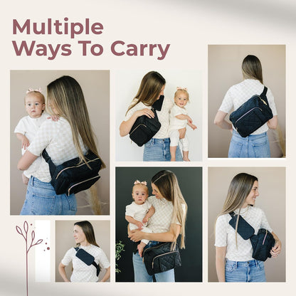 ® Small Diaper Bag - Mini Diaper Bag with Portable Changing Pad, Fanny Pack Crossbody Bags for Baby & Toddler, Beige Travel-Friendly Baby Tote with Adjustable Strap & Zippered Pockets