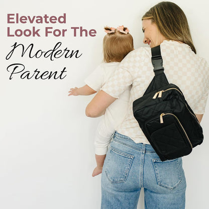 ® Small Diaper Bag - Mini Diaper Bag with Portable Changing Pad, Fanny Pack Crossbody Bags for Baby & Toddler, Beige Travel-Friendly Baby Tote with Adjustable Strap & Zippered Pockets