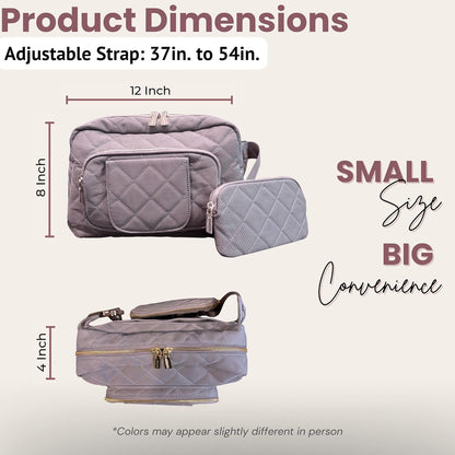 ® Small Diaper Bag - Mini Diaper Bag with Portable Changing Pad, Fanny Pack Crossbody Bags for Baby & Toddler, Beige Travel-Friendly Baby Tote with Adjustable Strap & Zippered Pockets