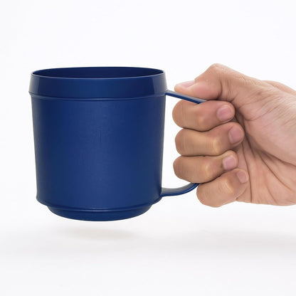 Insulated 8 oz Blue Mug with Easy-Grip Handle | Insulated 8 oz Mug with Easy-Grip Handle for Comfortable, Secure Sipping of Hot or Cold Beverages.