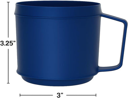 Insulated 8 oz Blue Mug with Easy-Grip Handle | Insulated 8 oz Mug with Easy-Grip Handle for Comfortable, Secure Sipping of Hot or Cold Beverages.