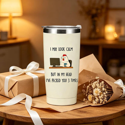 Dumpster Fire Tumbler - 20oz Stainless Steel coffee Mug Tumbler, Christmas Gifts for Women Friends Coworkers Employees, Funny Office Decor Desk Accessories Gifts for Coworkers, Everything Is Fine Mug
