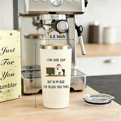 Dumpster Fire Tumbler - 20oz Stainless Steel coffee Mug Tumbler, Christmas Gifts for Women Friends Coworkers Employees, Funny Office Decor Desk Accessories Gifts for Coworkers, Everything Is Fine Mug