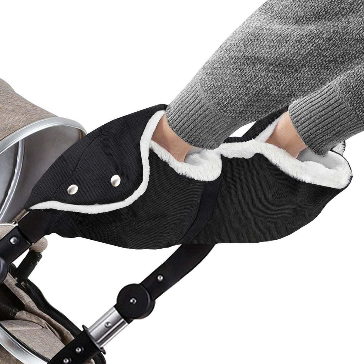 Stroller Hand Muffs Thick Warm Stroller Gloves Waterproof Anti-Freeze Pushchair Hand Warmer Universal for Pram Stroller Buggy for Parent Caregiver