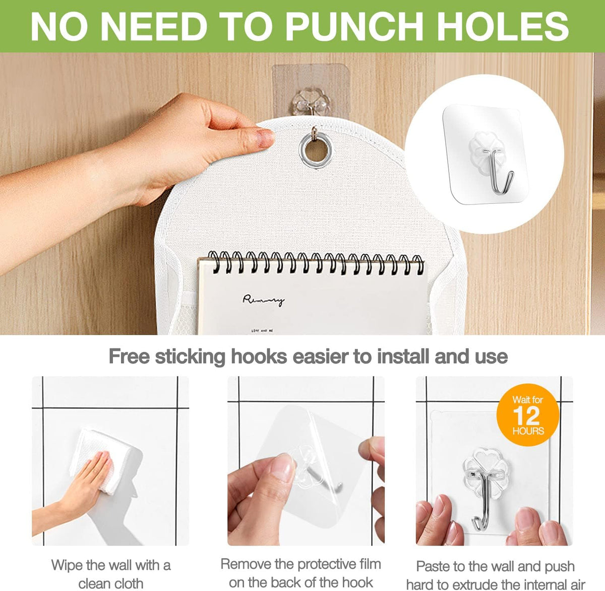 2 Pack Wall Hanging Organizer Bag with Pockets Fabric Storage Bag Basket Caddy Waterproof Over the Door Pouch Closet Shelves with Hook for Kitchen,Bedroom, Bathroom (White+White), (01)