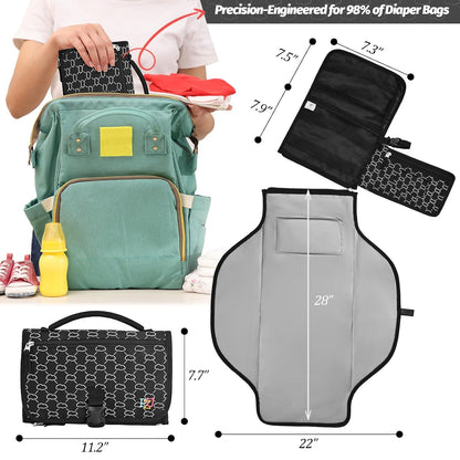 Portable Diaper Changing Pad - Changing Pad Portable with Wipes Pocket, Waterproof Diaper Changing Mat, Portable Changing Pad for Baby, Newborn Gift（Grey）