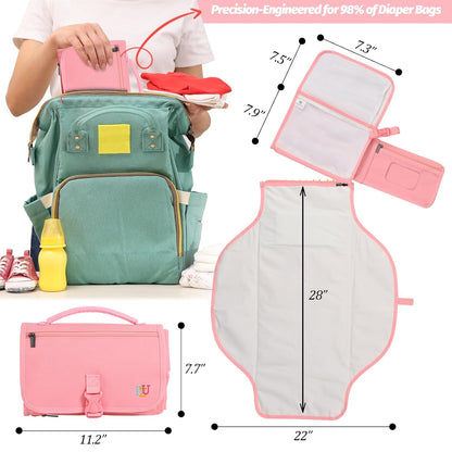 Portable Diaper Changing Pad - Changing Pad Portable with Wipes Pocket, Waterproof Diaper Changing Mat, Portable Changing Pad for Baby, Newborn Gift（Grey）