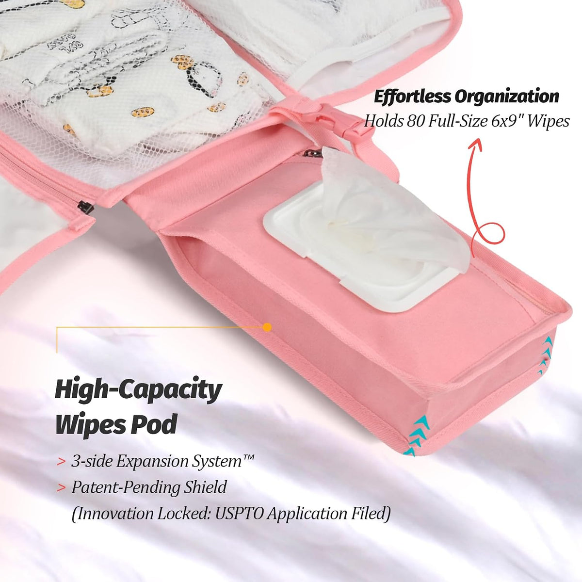 Portable Diaper Changing Pad - Changing Pad Portable with Wipes Pocket, Waterproof Diaper Changing Mat, Portable Changing Pad for Baby, Newborn Gift（Grey）