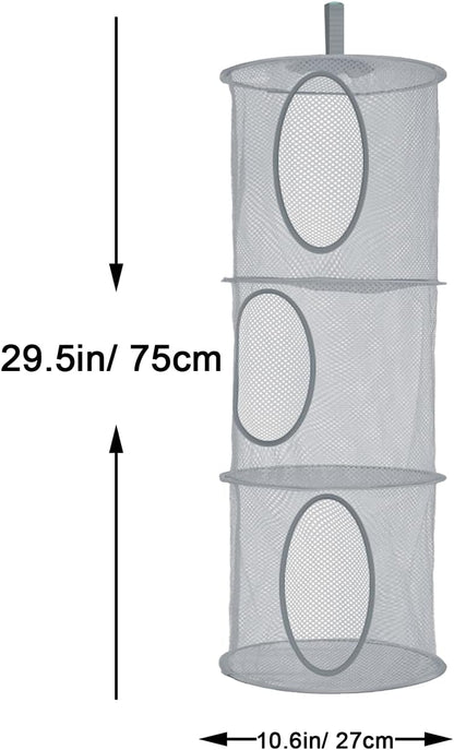 Hanging Stuffed Animal Storage Hammock Net 4 Tiers, Pink