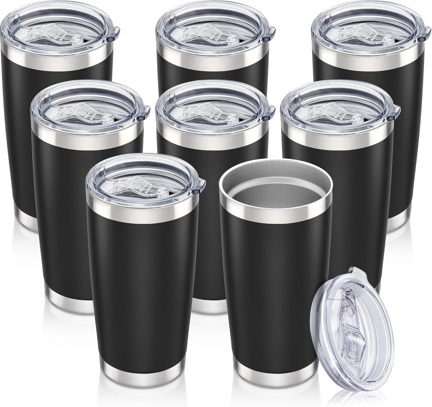 20 oz Tumbler with Lid Stainless Steel Insulated Tumblers Cups Travel Mug | Double Wall Vacuum, Powder Coated, Keep Drinks Cold and Hot, Waterproof Lid, Fit of Car Cup Holders, Grey
