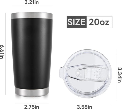 20 oz Tumbler with Lid Stainless Steel Insulated Tumblers Cups Travel Mug | Double Wall Vacuum, Powder Coated, Keep Drinks Cold and Hot, Waterproof Lid, Fit of Car Cup Holders, Grey
