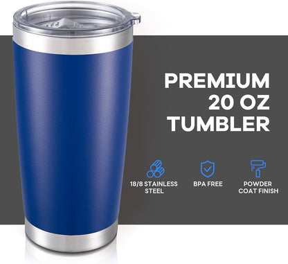 20 oz Tumbler with Lid Stainless Steel Insulated Tumblers Cups Travel Mug | Double Wall Vacuum, Powder Coated, Keep Drinks Cold and Hot, Waterproof Lid, Fit of Car Cup Holders, Grey