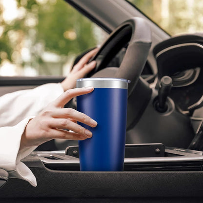 20 oz Tumbler with Lid Stainless Steel Insulated Tumblers Cups Travel Mug | Double Wall Vacuum, Powder Coated, Keep Drinks Cold and Hot, Waterproof Lid, Fit of Car Cup Holders, Grey