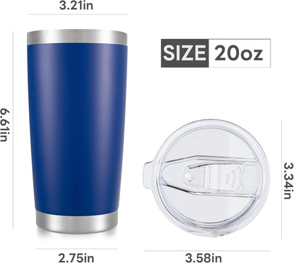 20 oz Tumbler with Lid Stainless Steel Insulated Tumblers Cups Travel Mug | Double Wall Vacuum, Powder Coated, Keep Drinks Cold and Hot, Waterproof Lid, Fit of Car Cup Holders, Grey