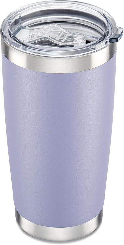 20 oz Tumbler with Lid Stainless Steel Insulated Tumblers Cups Travel Mug | Double Wall Vacuum, Powder Coated, Keep Drinks Cold and Hot, Waterproof Lid, Fit of Car Cup Holders, Grey
