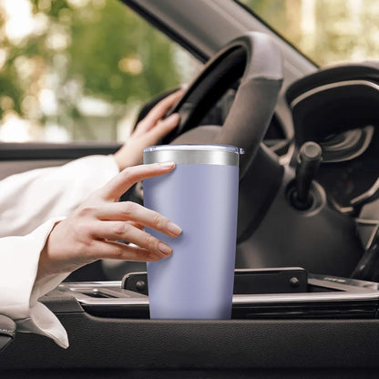 20 oz Tumbler with Lid Stainless Steel Insulated Tumblers Cups Travel Mug | Double Wall Vacuum, Powder Coated, Keep Drinks Cold and Hot, Waterproof Lid, Fit of Car Cup Holders, Grey