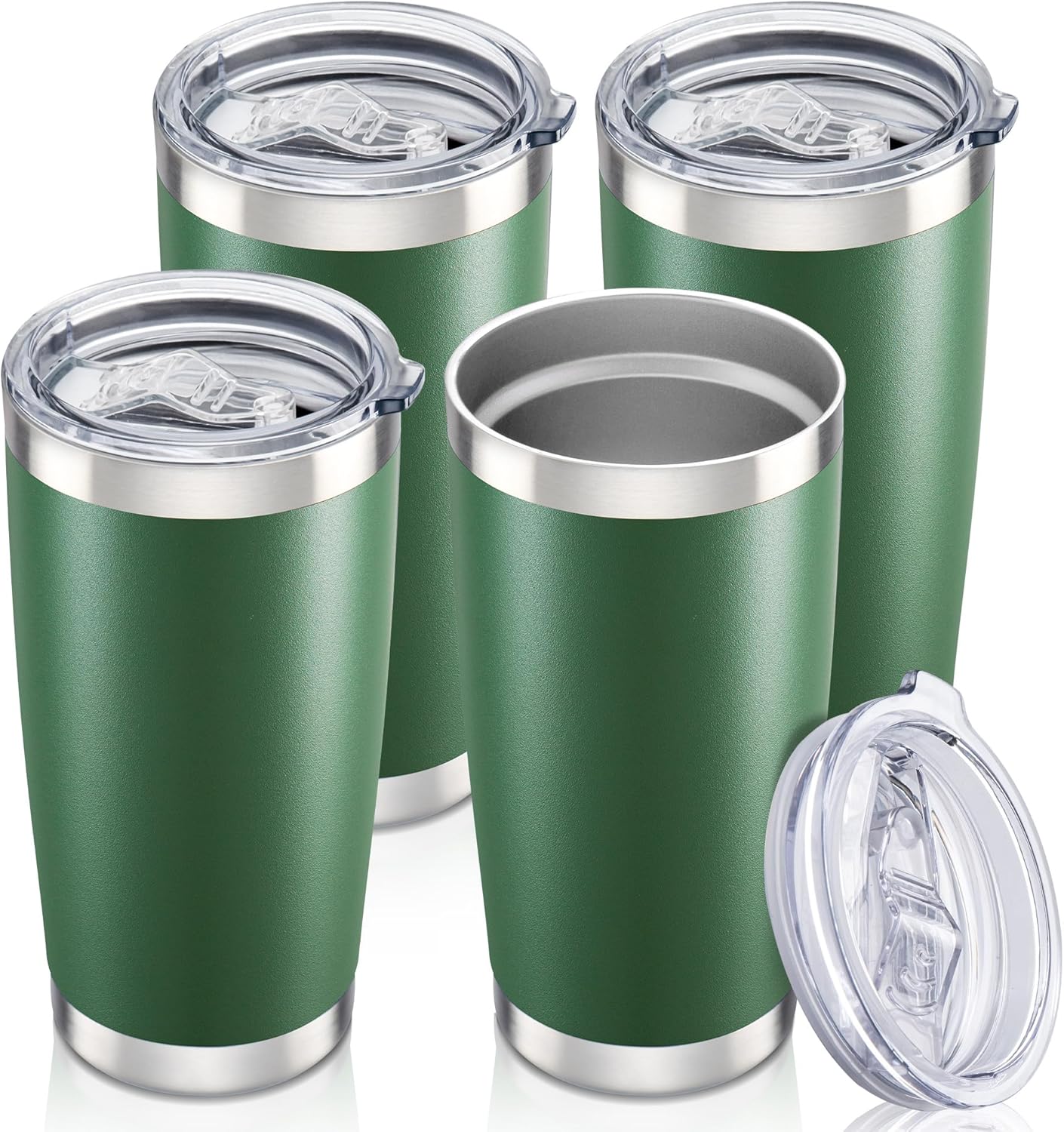 20 oz Tumbler with Lid Stainless Steel Insulated Tumblers Cups Travel Mug | Double Wall Vacuum, Powder Coated, Keep Drinks Cold and Hot, Waterproof Lid, Fit of Car Cup Holders, Grey