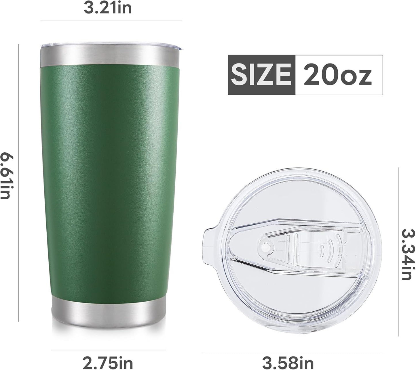 20 oz Tumbler with Lid Stainless Steel Insulated Tumblers Cups Travel Mug | Double Wall Vacuum, Powder Coated, Keep Drinks Cold and Hot, Waterproof Lid, Fit of Car Cup Holders, Grey