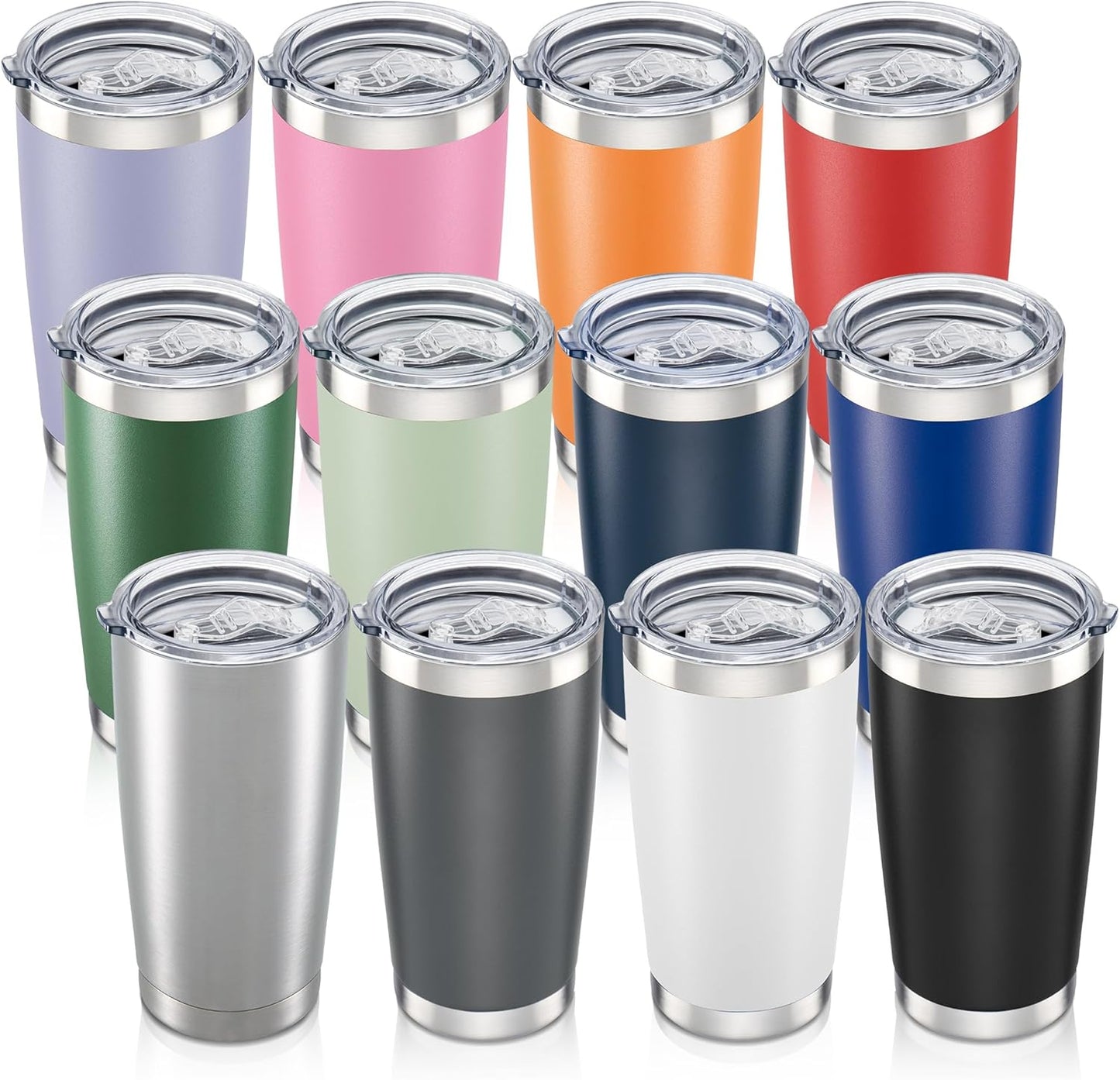 20 oz Tumbler with Lid Stainless Steel Insulated Tumblers Cups Travel Mug | Double Wall Vacuum, Powder Coated, Keep Drinks Cold and Hot, Waterproof Lid, Fit of Car Cup Holders, Grey