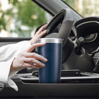 20 oz Tumbler with Lid Stainless Steel Insulated Tumblers Cups Travel Mug | Double Wall Vacuum, Powder Coated, Keep Drinks Cold and Hot, Waterproof Lid, Fit of Car Cup Holders, Grey