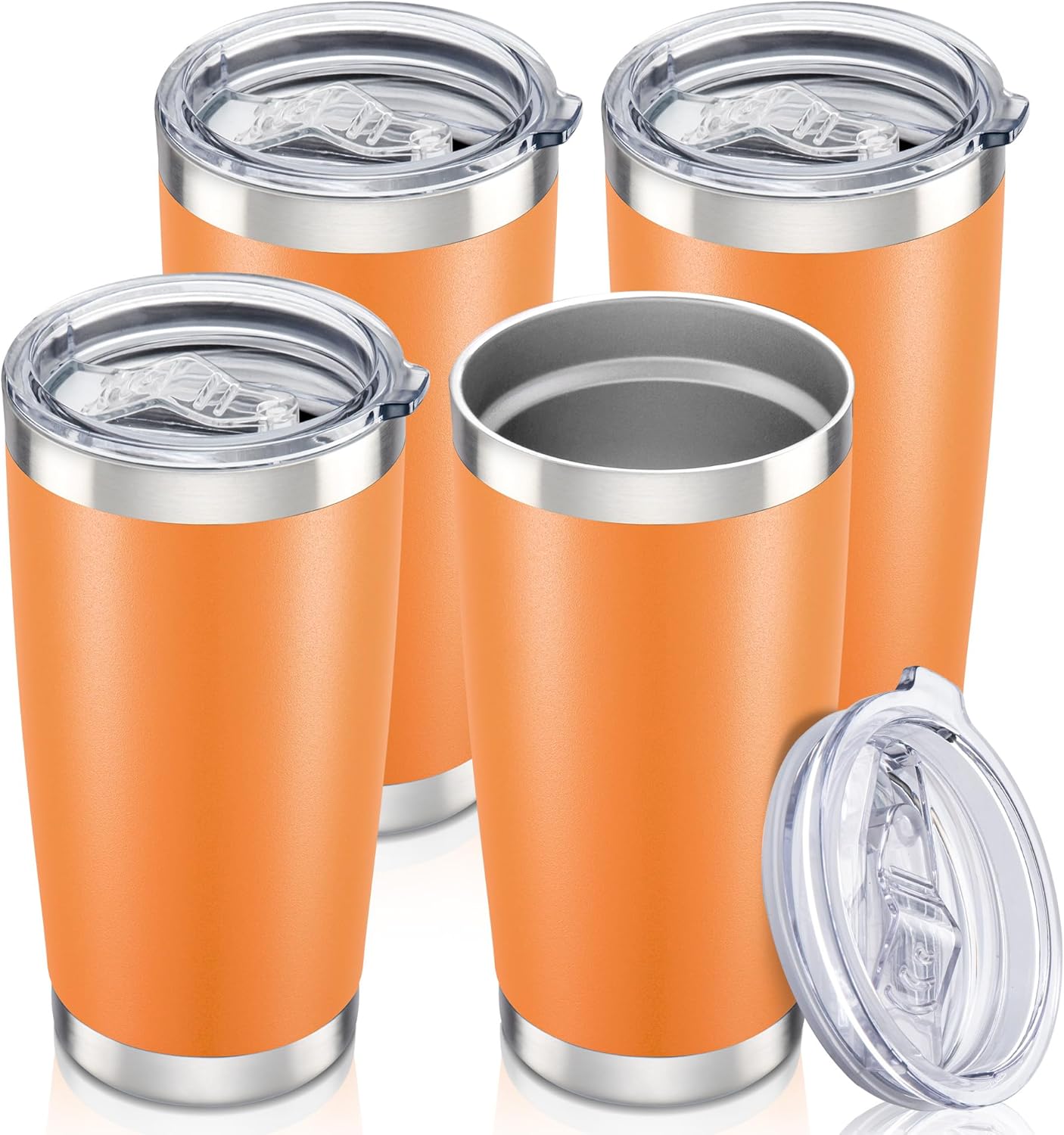 20 oz Tumbler with Lid Stainless Steel Insulated Tumblers Cups Travel Mug | Double Wall Vacuum, Powder Coated, Keep Drinks Cold and Hot, Waterproof Lid, Fit of Car Cup Holders, Grey