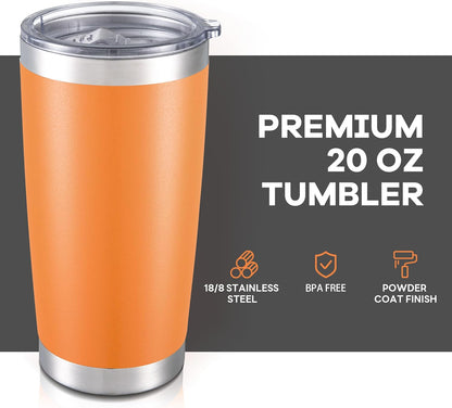 20 oz Tumbler with Lid Stainless Steel Insulated Tumblers Cups Travel Mug | Double Wall Vacuum, Powder Coated, Keep Drinks Cold and Hot, Waterproof Lid, Fit of Car Cup Holders, Grey