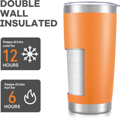 20 oz Tumbler with Lid Stainless Steel Insulated Tumblers Cups Travel Mug | Double Wall Vacuum, Powder Coated, Keep Drinks Cold and Hot, Waterproof Lid, Fit of Car Cup Holders, Grey