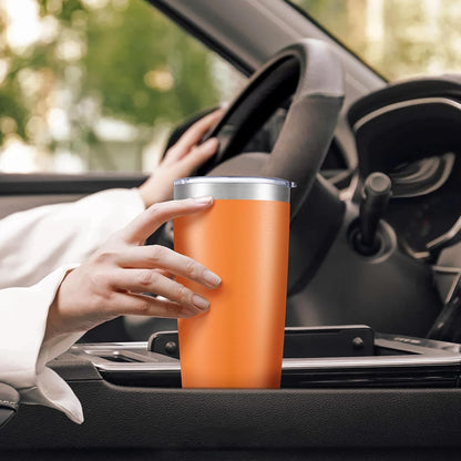 20 oz Tumbler with Lid Stainless Steel Insulated Tumblers Cups Travel Mug | Double Wall Vacuum, Powder Coated, Keep Drinks Cold and Hot, Waterproof Lid, Fit of Car Cup Holders, Grey