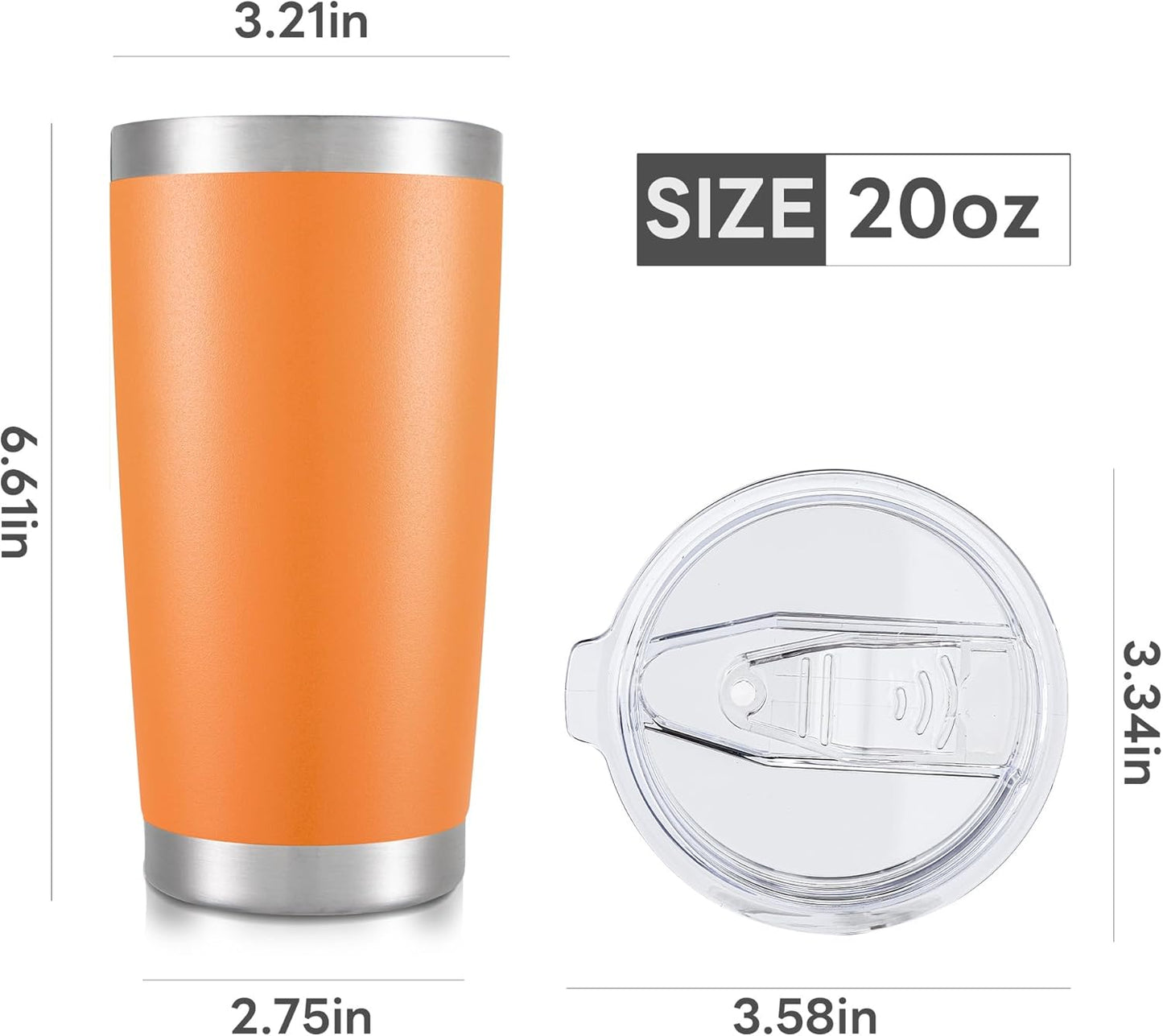 20 oz Tumbler with Lid Stainless Steel Insulated Tumblers Cups Travel Mug | Double Wall Vacuum, Powder Coated, Keep Drinks Cold and Hot, Waterproof Lid, Fit of Car Cup Holders, Grey