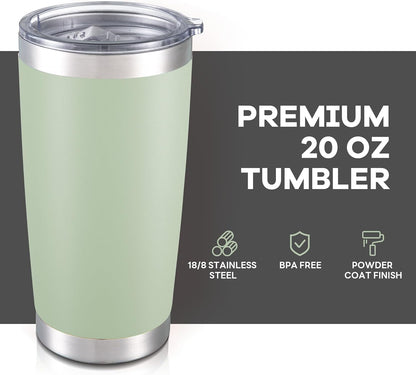 20 oz Tumbler with Lid Stainless Steel Insulated Tumblers Cups Travel Mug | Double Wall Vacuum, Powder Coated, Keep Drinks Cold and Hot, Waterproof Lid, Fit of Car Cup Holders, Grey