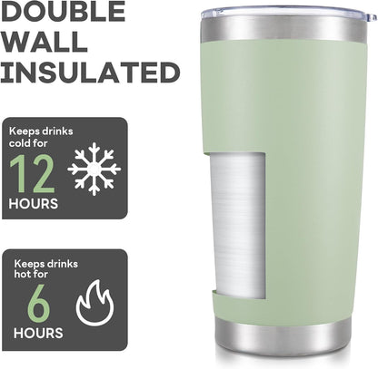 20 oz Tumbler with Lid Stainless Steel Insulated Tumblers Cups Travel Mug | Double Wall Vacuum, Powder Coated, Keep Drinks Cold and Hot, Waterproof Lid, Fit of Car Cup Holders, Grey