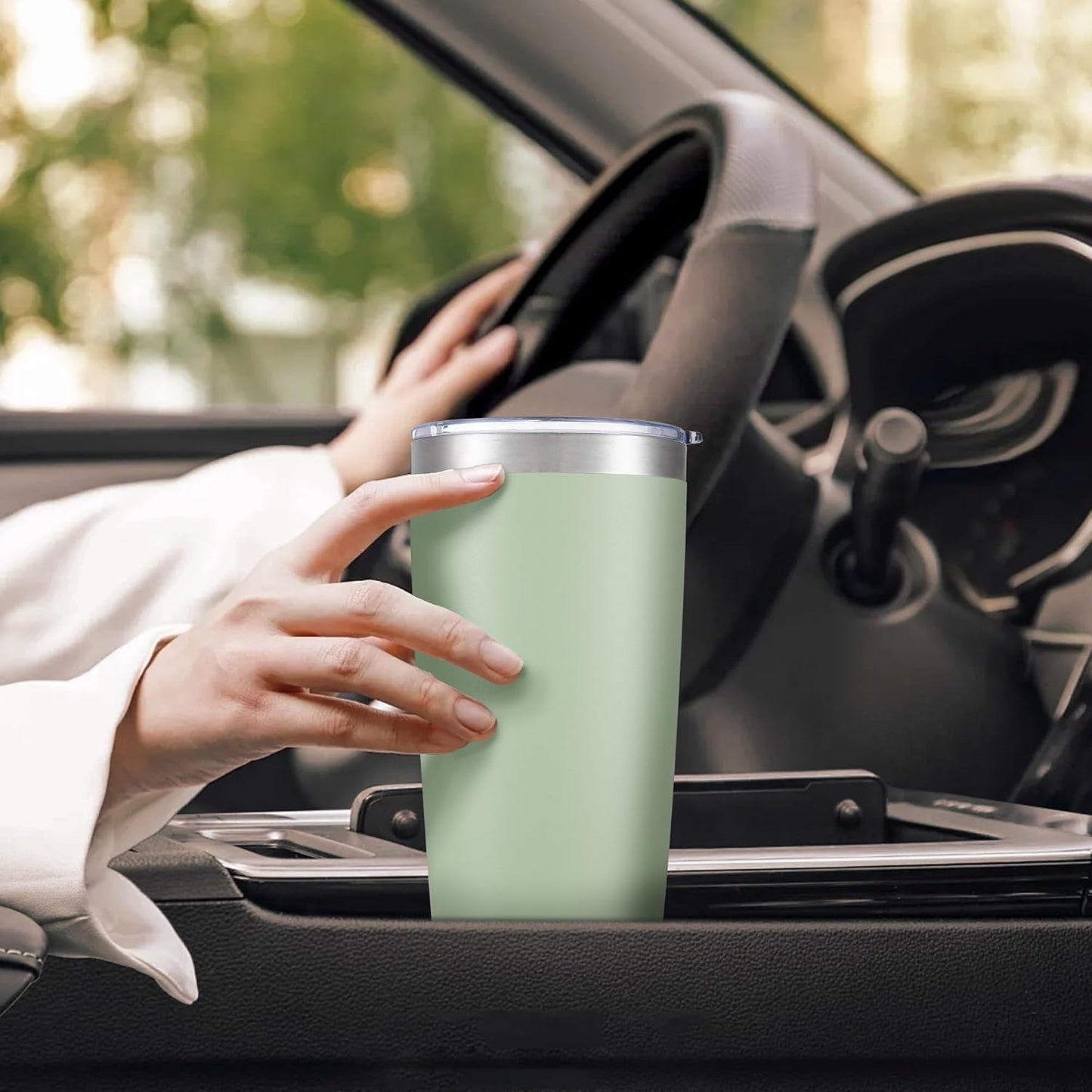 20 oz Tumbler with Lid Stainless Steel Insulated Tumblers Cups Travel Mug | Double Wall Vacuum, Powder Coated, Keep Drinks Cold and Hot, Waterproof Lid, Fit of Car Cup Holders, Grey