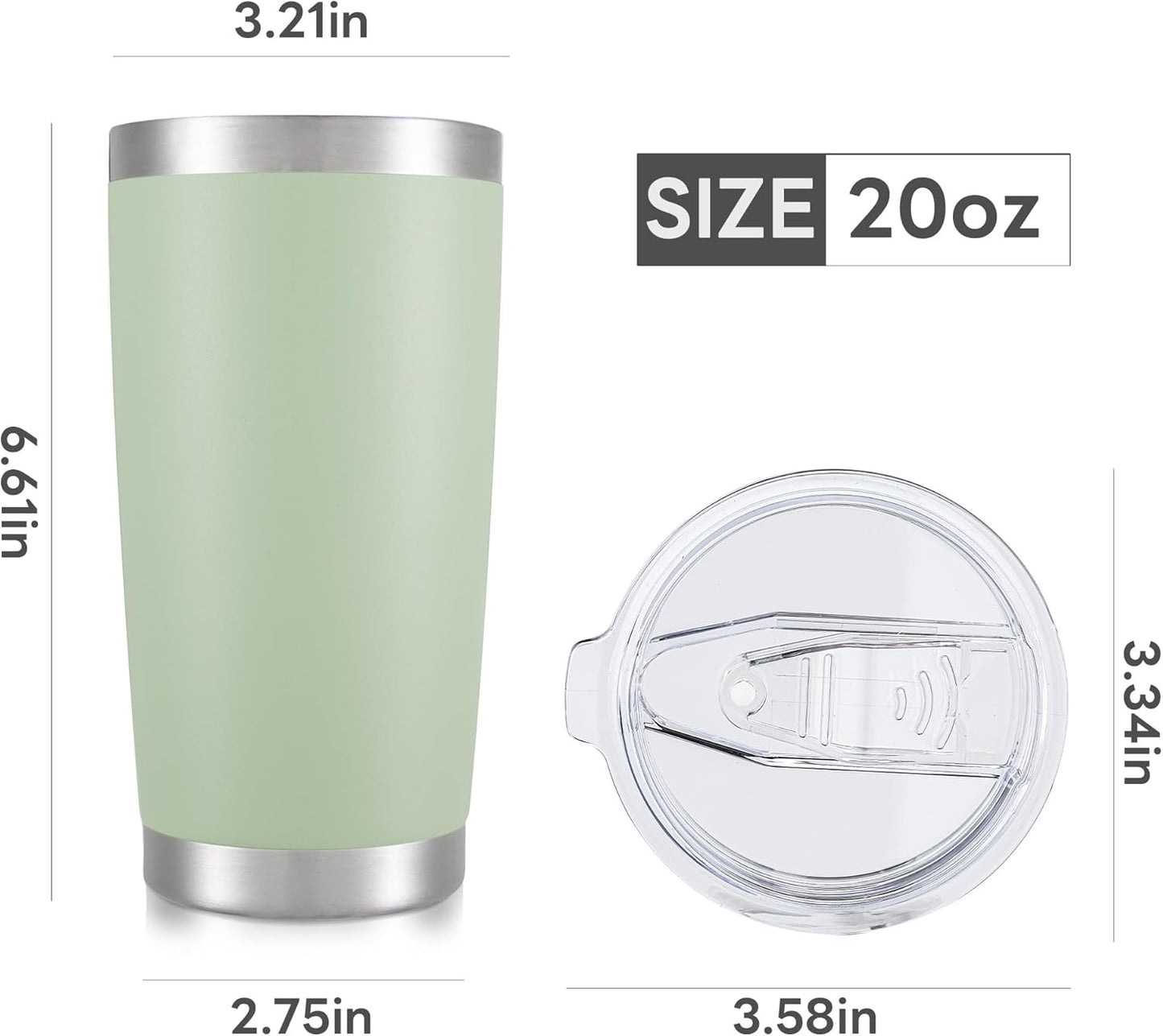 20 oz Tumbler with Lid Stainless Steel Insulated Tumblers Cups Travel Mug | Double Wall Vacuum, Powder Coated, Keep Drinks Cold and Hot, Waterproof Lid, Fit of Car Cup Holders, Grey