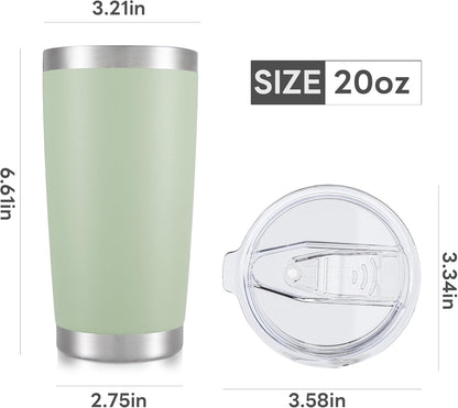 20 oz Tumbler with Lid Stainless Steel Insulated Tumblers Cups Travel Mug | Double Wall Vacuum, Powder Coated, Keep Drinks Cold and Hot, Waterproof Lid, Fit of Car Cup Holders, Grey