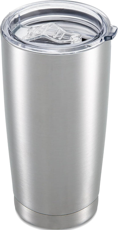 20 oz Tumbler with Lid Stainless Steel Insulated Tumblers Cups Travel Mug | Double Wall Vacuum, Powder Coated, Keep Drinks Cold and Hot, Waterproof Lid, Fit of Car Cup Holders, Grey