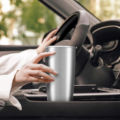 20 oz Tumbler with Lid Stainless Steel Insulated Tumblers Cups Travel Mug | Double Wall Vacuum, Powder Coated, Keep Drinks Cold and Hot, Waterproof Lid, Fit of Car Cup Holders, Grey