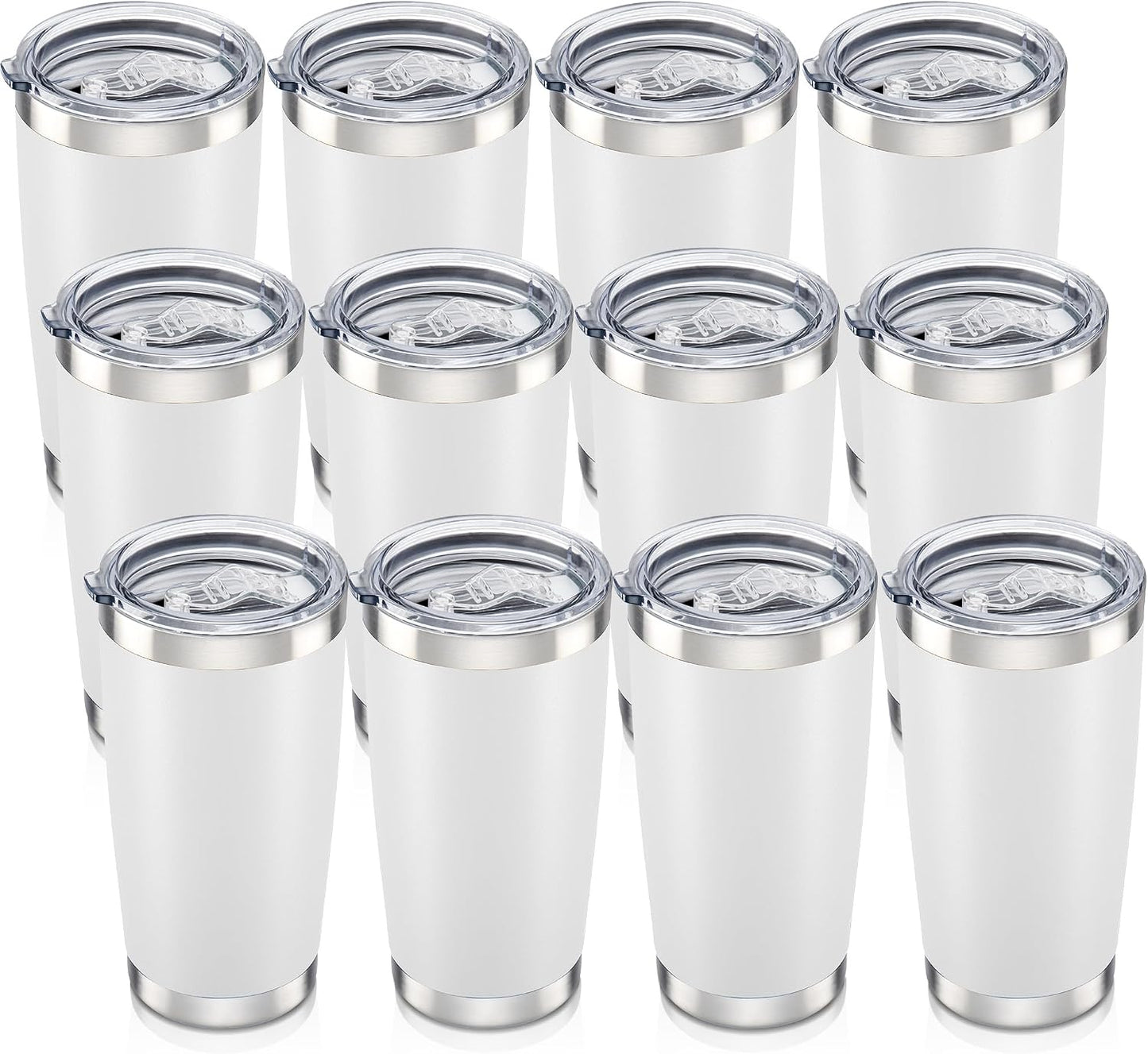 20 oz Tumbler with Lid Stainless Steel Insulated Tumblers Cups Travel Mug | Double Wall Vacuum, Powder Coated, Keep Drinks Cold and Hot, Waterproof Lid, Fit of Car Cup Holders, Grey