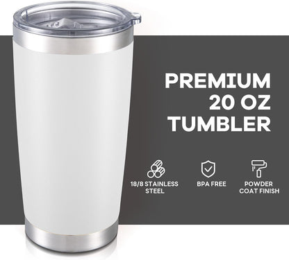 20 oz Tumbler with Lid Stainless Steel Insulated Tumblers Cups Travel Mug | Double Wall Vacuum, Powder Coated, Keep Drinks Cold and Hot, Waterproof Lid, Fit of Car Cup Holders, Grey