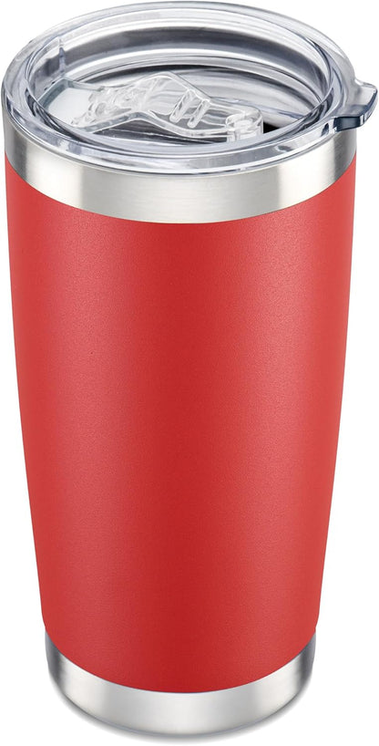 20 oz Tumbler with Lid Stainless Steel Insulated Tumblers Cups Travel Mug | Double Wall Vacuum, Powder Coated, Keep Drinks Cold and Hot, Waterproof Lid, Fit of Car Cup Holders, Grey