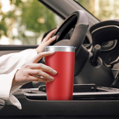 20 oz Tumbler with Lid Stainless Steel Insulated Tumblers Cups Travel Mug | Double Wall Vacuum, Powder Coated, Keep Drinks Cold and Hot, Waterproof Lid, Fit of Car Cup Holders, Grey