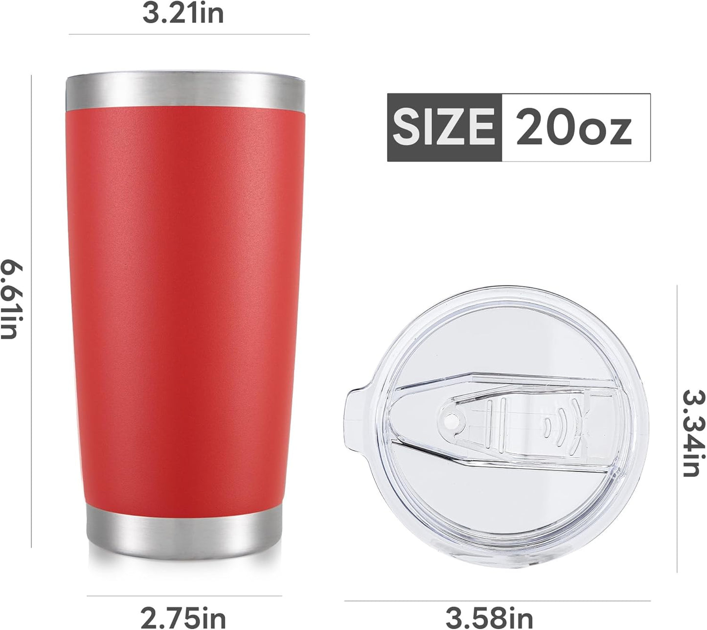 20 oz Tumbler with Lid Stainless Steel Insulated Tumblers Cups Travel Mug | Double Wall Vacuum, Powder Coated, Keep Drinks Cold and Hot, Waterproof Lid, Fit of Car Cup Holders, Grey
